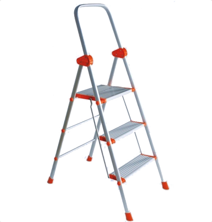 Bathla 3 steps Anodized Excalibur Delux Ladder