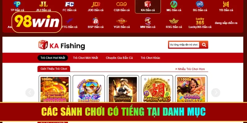Các sảnh chơi có tiếng tại danh mục