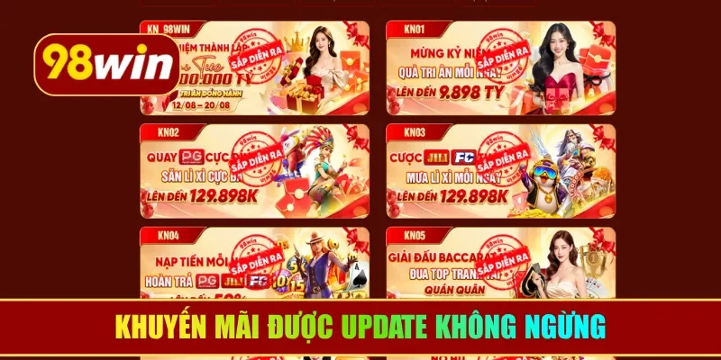 Khuyến mãi được update không ngừng